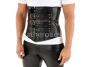 Black Underbust Men's Leather Corset Gothic Tight Lacing