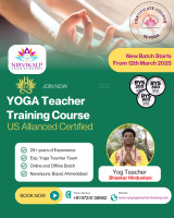 US Alliance Certified Yoga Teacher Training Course by Nirvikalp yoga Academy in bopal, naranpura Ahmedabad, Gujarat