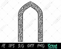 Ayatul Kursi Arch SVG | Islamic Wall Art | Arabic Calligraphy | Cricut Laser Cut