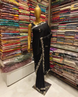 Shop Black Silk Sarees for a Bold and Graceful Look - Aano Edition