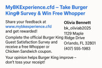 MyBKExperience.cfd – Take Burger King® Survey & Win Free Whopper