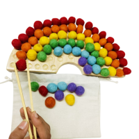 Montessori Wooden Rainbow Sorting Board | Color Sorting Toys for Kids