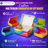 Custom Multicolor Corrugated Die Cut Boxes