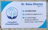 Female Physiotherapist Dr. Sonu Sharma - - Home Visit Physiotherapist, Best Physiotherapist in Jhotwara, Niwaru Road