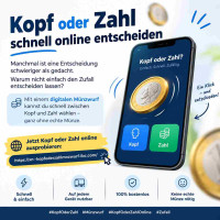 Kopf oder Zahl - Free Online Coin Flip Tool