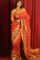 Red Pure Silk Heirloom Paithani Saree
