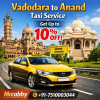 Book Vadodara to Anand Taxi Ride with Trusted Mrcabby