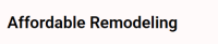 Affordable Remodeling