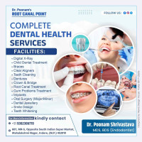 Dr. Poonam (MDS Root Canal Specialist)/Best Dental Clinic in Mahalaxmi Nagar, Nipania/ Implant/ Braces/ Crown & Bridge